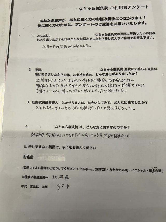アンケート用紙