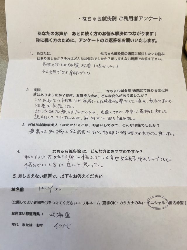 アンケート用紙