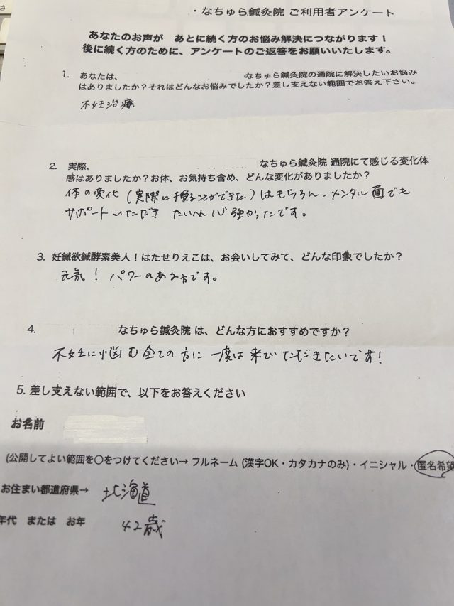 アンケート用紙