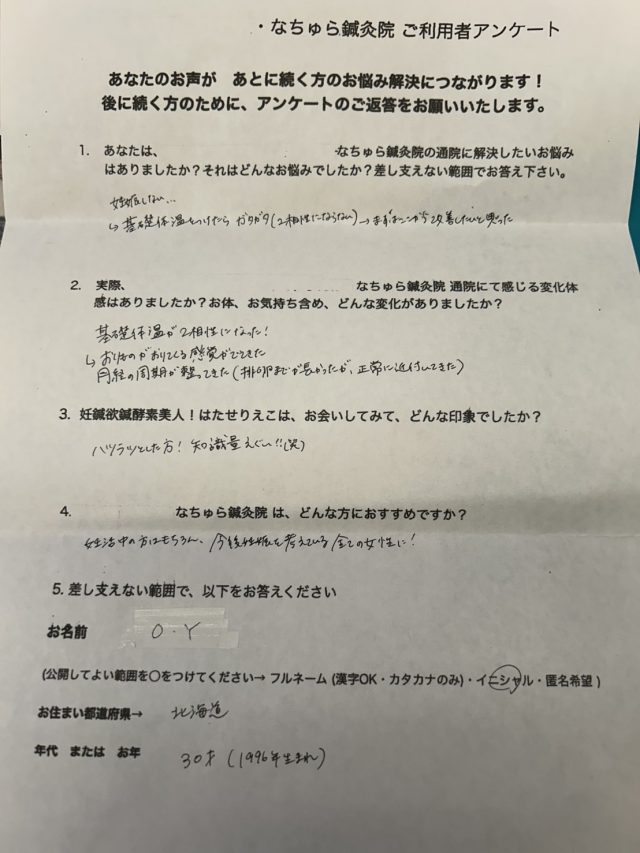 アンケート用紙